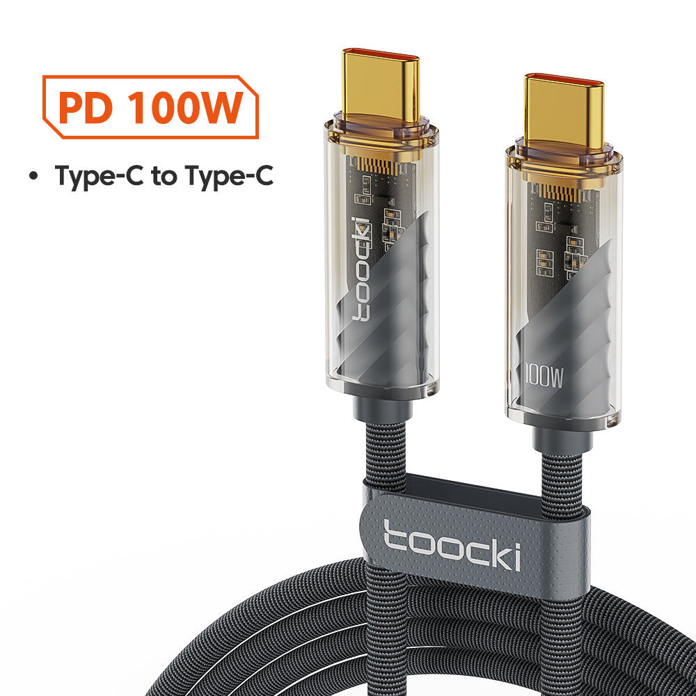 Thunder 100W Cable - 1M long USBC to USBC GREY